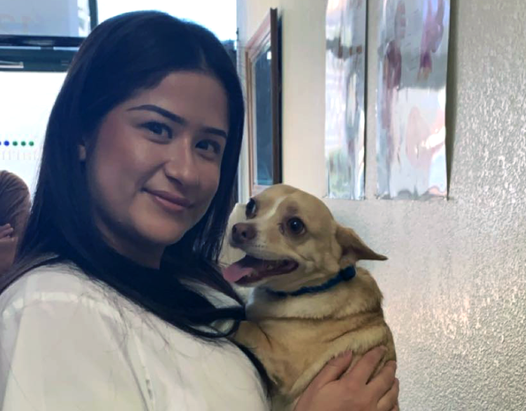 LV Pharmacy Tech, Helen, with her dog